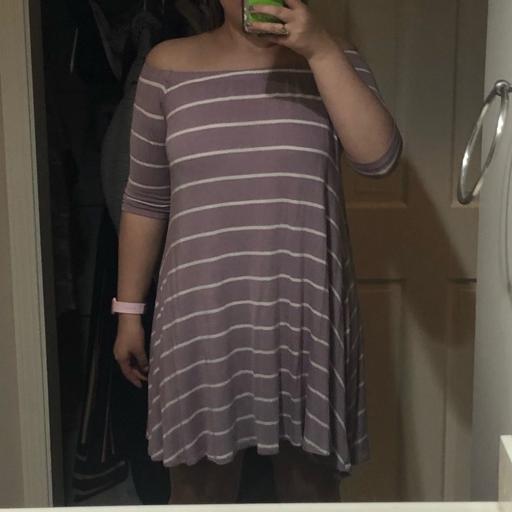 Lavender off the shoulder summer dress